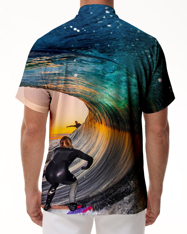 
Hawaiian shirt beach top tropical exciting surfing cool loose daily street men's casual button short sleeve
                