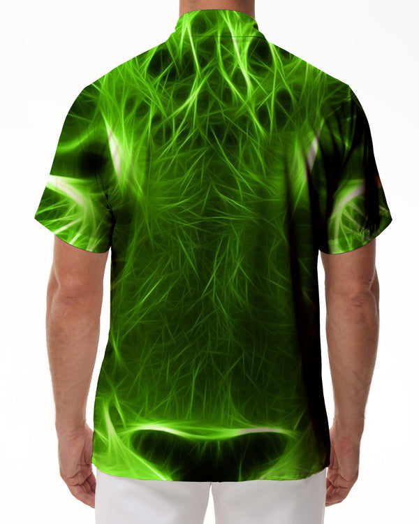 
Green Abstract Lightning Animal Print Hawaiian Shirt Casual Button Shirt Beach Lapel
                
