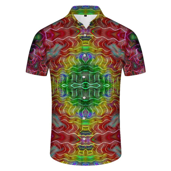 
Geometry sacred men's vacation travel seaside casual short-sleeved shirt loose short-sleeved shirt classic mixed color
                