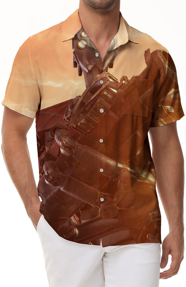 Ultraman Men's Short Sleeve Anime Hawaiian Fashion Tropical Summer Shirt Men's Casual Outdoor Regular Style