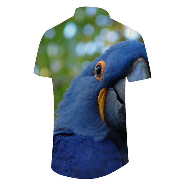 
Beautiful Blue Lark Bird Eye Hawaiian Shirt Button-down Printed Casual Short Sleeve Summer Beach Shirt Tops Men
                