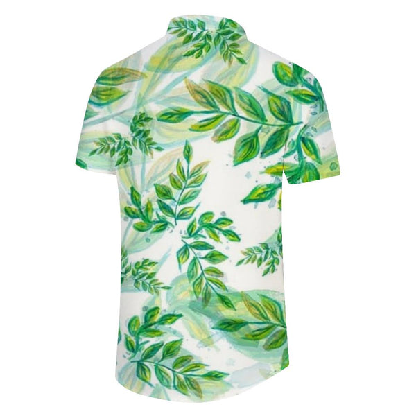 
Seaside fresh 3D digital printing Hawaiian button-down lapel pocket casual loose simple short-sleeved shirt style
                