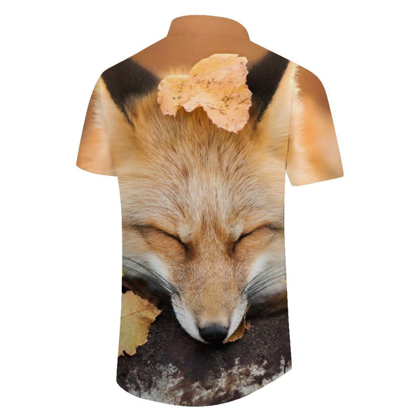 
Men's Hawaiian Shirt Fashion Button-Up Beach Shirt Short Sleeve Summer Casual Shirt Loose Fit Cute Animal Fox
                