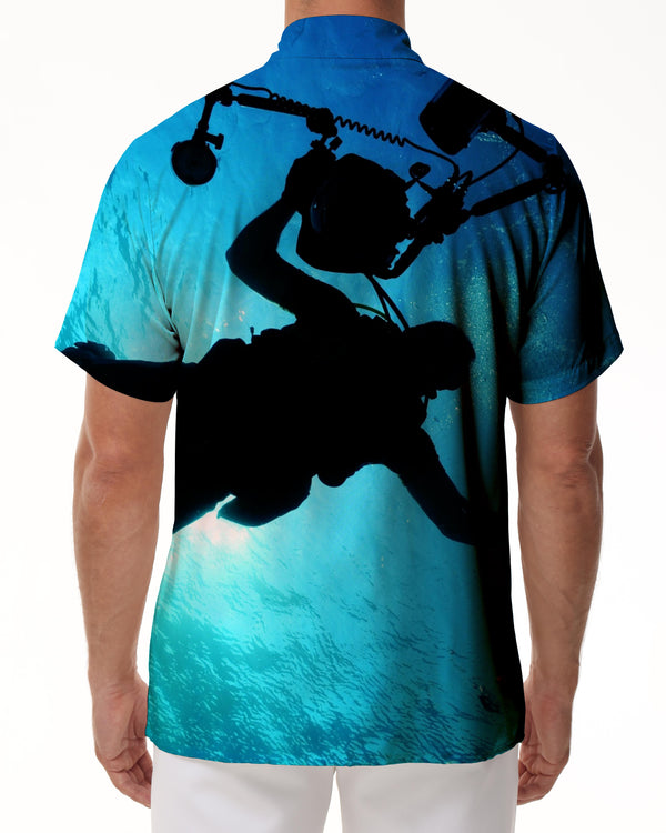 
Deep sea diving casual loose casual men's short sleeve shirt tropical summer Hawaiian street fashion clothing
                