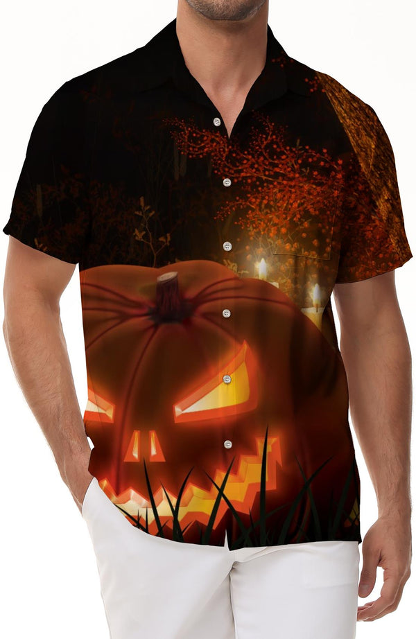 Jack-o'-lantern ghost halloween men's casual short sleeve shirt 3d print pattern hawaiian shirt party street festival shirt clothing