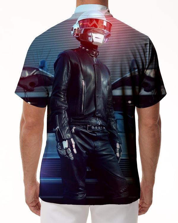 
Cool car retro digital printing pattern Hawaii four seasons beach barbecue men's casual daily shirt outdoor
                