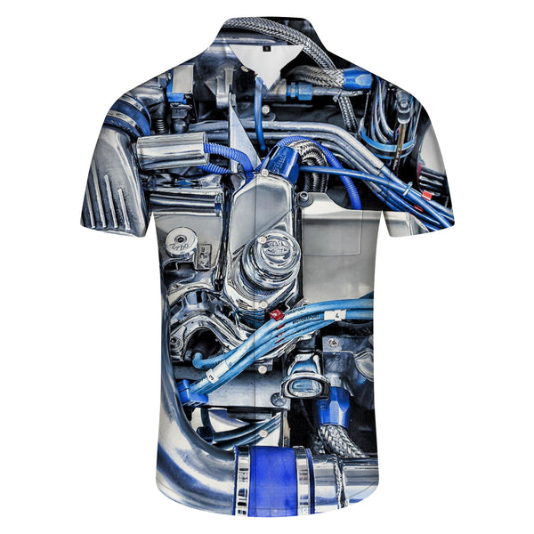 
Summer car parts 3D printed pattern shirt tops men's short sleeve street loose fashion beautiful trend
                