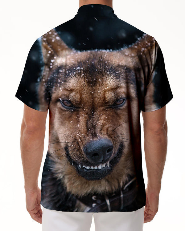 
Beach Fierce Dog Style Lapel Shirt Hawaiian Print Short Sleeve Fashion Men Summer Holiday Casual Clothes Tops Comfortable
                