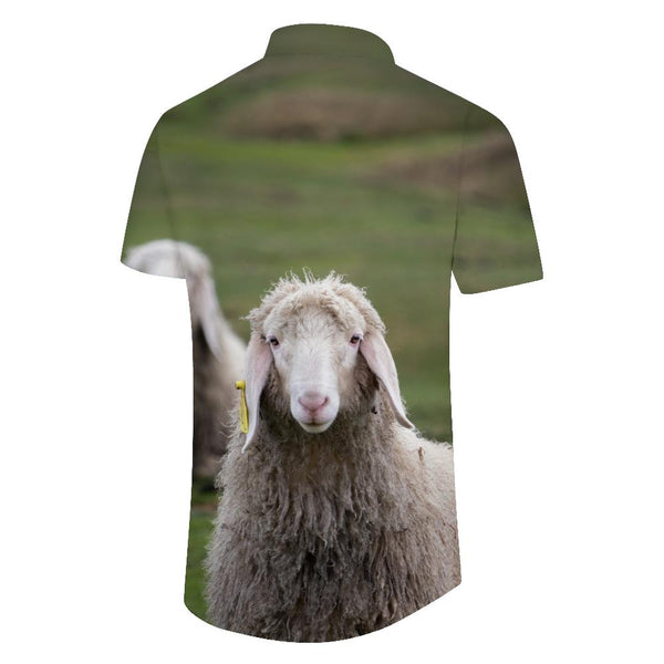 
Skinny Sheep Trend Comfortable Breathable Short Sleeve Button Hawaiian Shirt Summer Leisure Beach Lined Short Sleeve
                