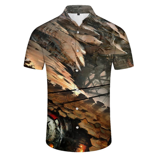 
Hawaiian Tropical Four Seasons Button-Down Lapel Pocket Men's Daily Vacation Short Sleeve Shirt
                