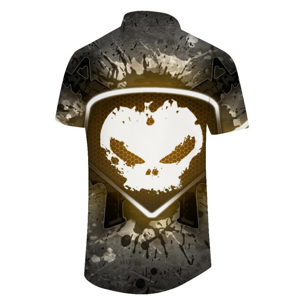 
Personalized stylish cool men's casual loose tropical fun Hawaiian button-down lapel regular short-sleeved shirt
                