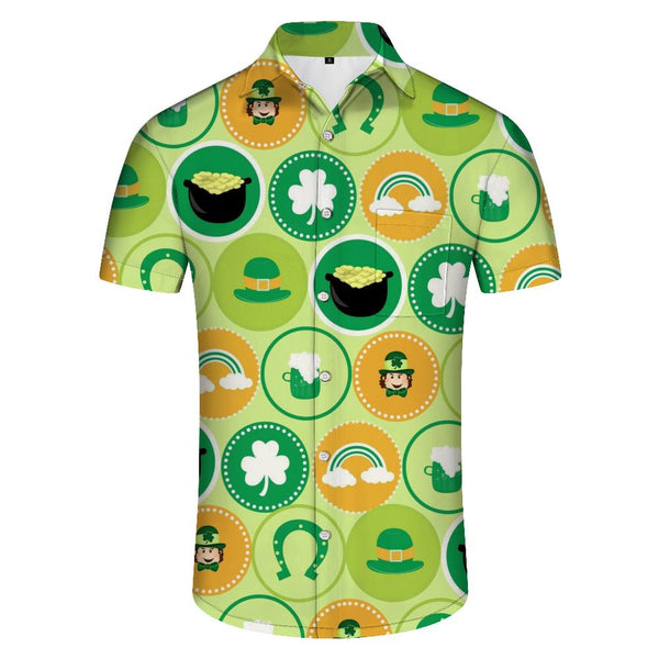 
Green Printed Pattern Shirt Hawaiian 3D Digital Printing Fashion Printed Short Sleeve Shirt Tops Shirt Men
                