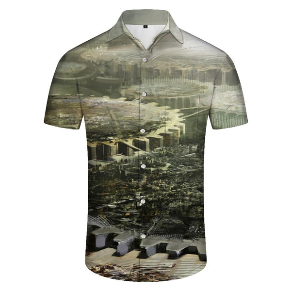 
Personalized men's casual short-sleeved shirt for daily travel, beach vacation, Hawaiian shirt, simple
                