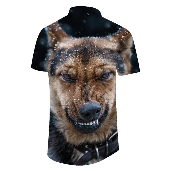 
Beach Fierce Dog Style Lapel Shirt Hawaiian Print Short Sleeve Fashion Men Summer Holiday Casual Clothes Tops Comfortable
                