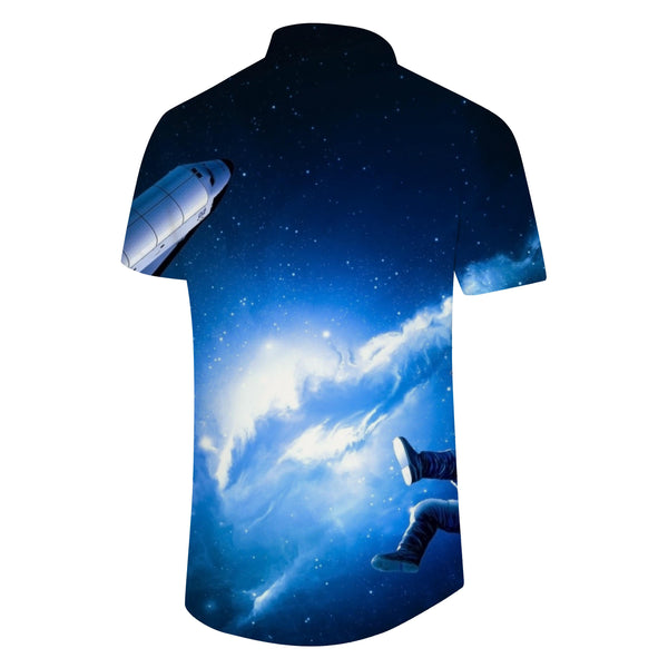 
Astronaut Floating Space Men's Shirt Short Sleeve Button Hawaiian Shirt Casual Shirt T-Shirt Top with Pockets
                