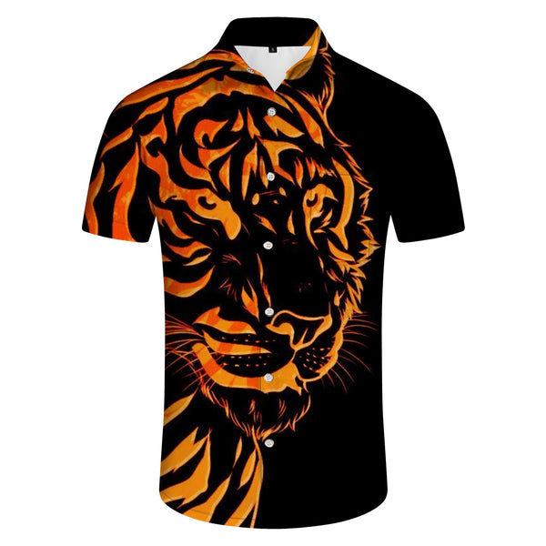 
Painted Tiger Men's Shirt 3D Printed Pattern Quick Dry Casual Summer Short Sleeve Novelty Short Sleeve Top
                