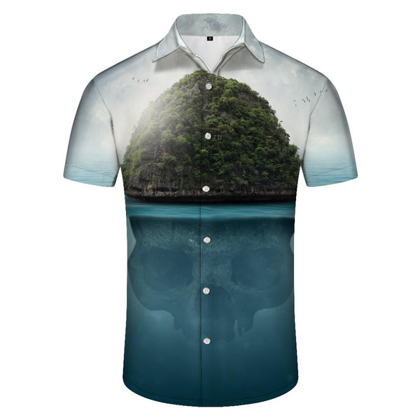 
Fashion Hawaiian Shirt Men's Casual Summer Loose Short Sleeve Trendy Lapel Button Beach Shirt
                