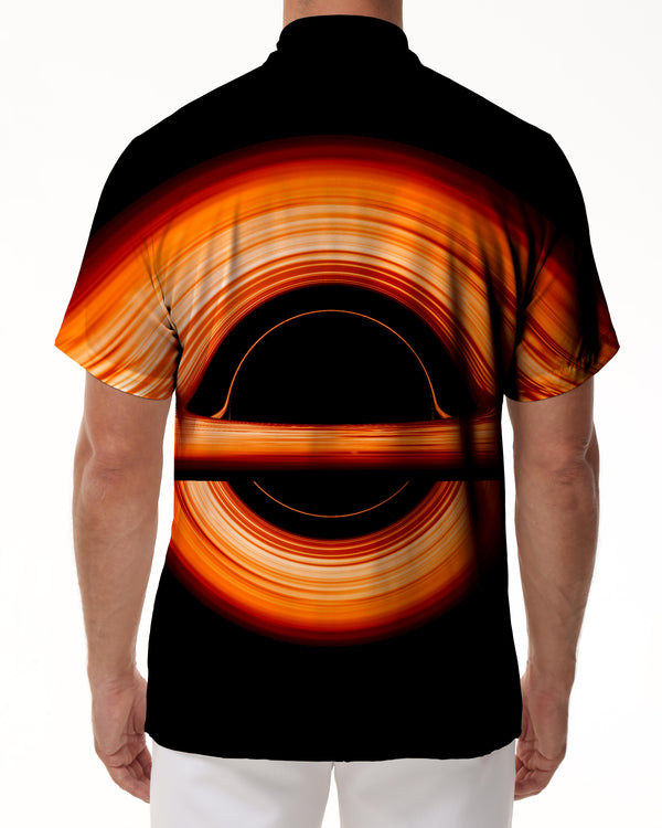 
Singularity Collapse Star Orange Black Hole Hawaiian Button Lapel Pocket Men's Casual Daily Cool Street Loose Tops
                