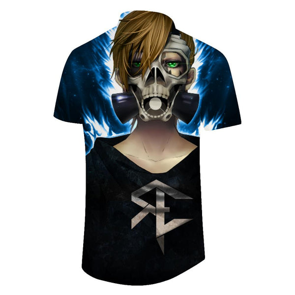 
Cool Japanese Anime Cartoon Character Men's Hawaiian Shirt Short Sleeve Button Casual Shirt Suitable for Summer Beach
                