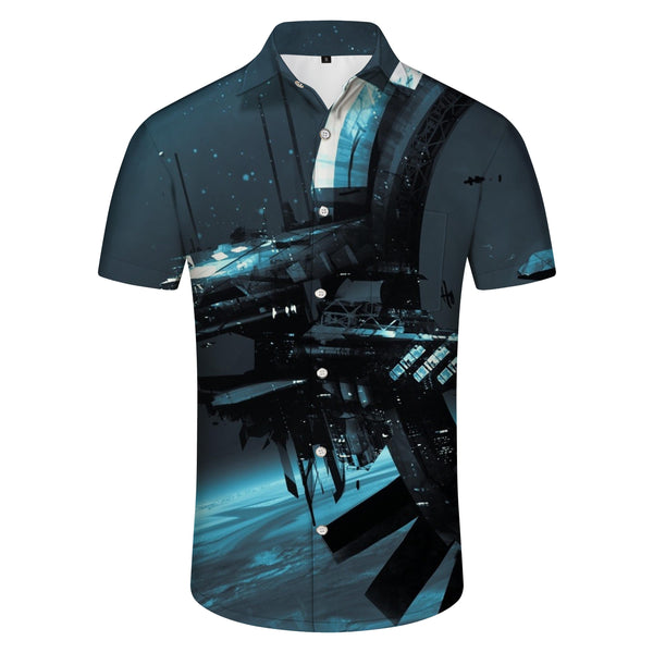 
Premium Spaceship Men's Casual Shirt Short Sleeve Regular Fit Fashion Beach Shirt Tops Camping
                