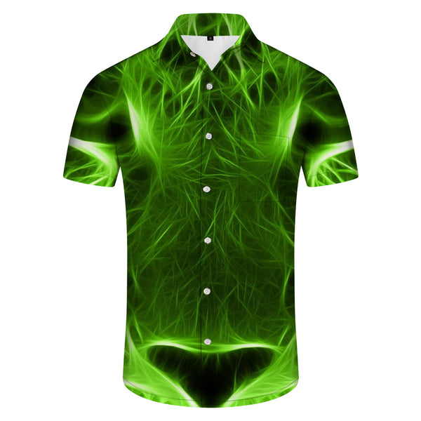 
Green Abstract Lightning Animal Print Hawaiian Shirt Casual Button Shirt Beach Lapel
                