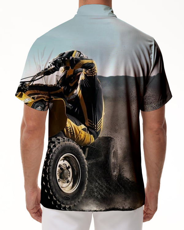 
Hot-blooded adventure men's shirt button-down formal shirt summer casual short-sleeved top suitable for office travel beach
                