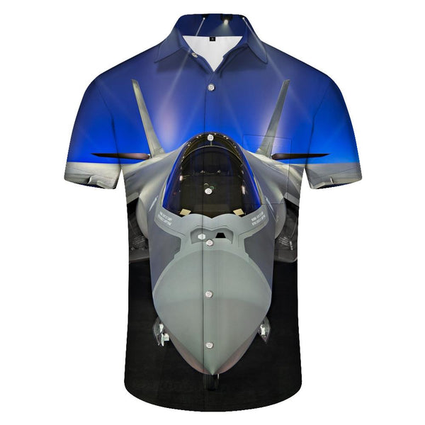
Model White Airplane Hawaiian Shirt Mens Fashion Button-Up Beach Shirt Short Sleeve Summer Casual Shirt Loose White
                