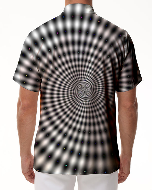 
Wire ball pattern summer men's Hawaiian beach shirt clothing short sleeves printed abstract shirt
                