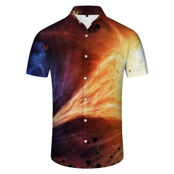 
Casual Beach Vacation Starry Night Men's Loose Everyday Street Casual Hawaiian Shirt Short Sleeve Button Shirt Tops
                