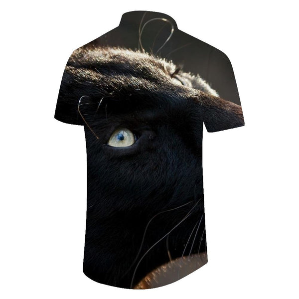
Black Panther Cool Men's Short Sleeve Shirt Casual Button Hawaiian Shirt Button 3D Digital Printing Top
                