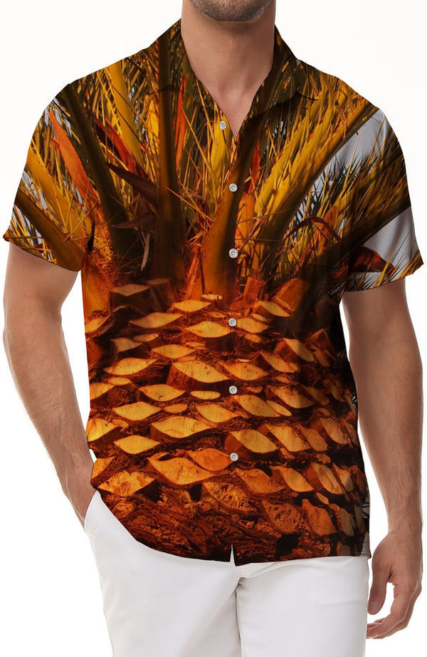Oversized Pineapple Cool Art Men's Casual Button Short Sleeve Hawaiian Shirt Beach Top