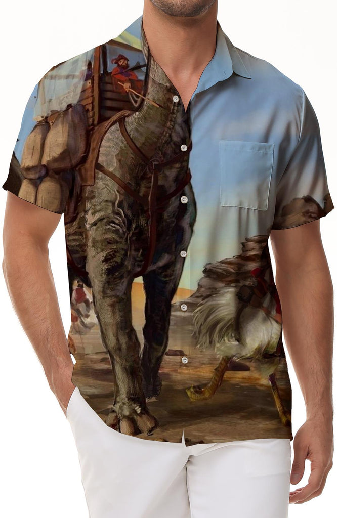Loose Fit Hawaiian Shirt Men's Summer Casual Shirt Short Sleeve 3D Printed Pattern Hawaiian Shirt Tops