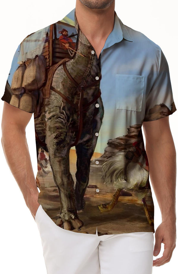 Loose Fit Hawaiian Shirt Men's Summer Casual Shirt Short Sleeve 3D Printed Pattern Hawaiian Shirt Tops