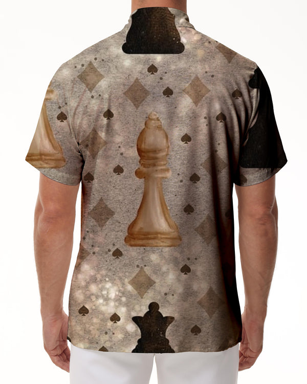 
Men's Chessman Pattern Button Short Sleeve Hawaiian Shirt Tropical Beach Shirt Holiday Party
                