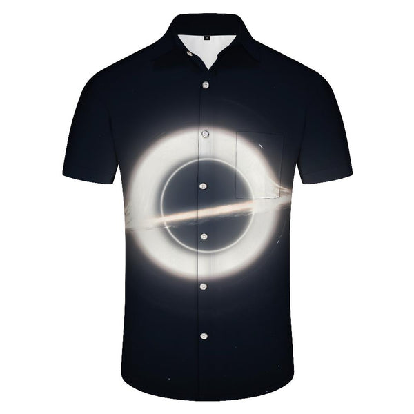 
White Halo Hawaiian Shirt Men Summer Beach Print Casual Short Sleeve Button Summer Beach Shirt
                