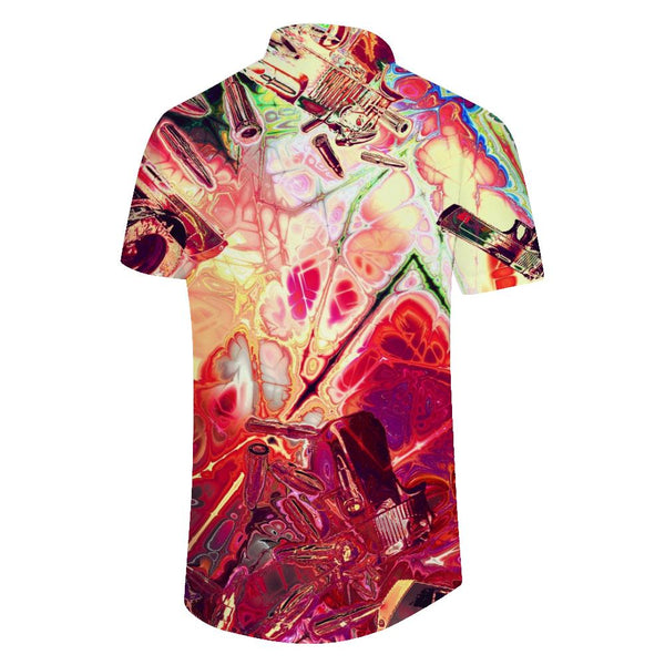 
Abstract art colorful bullet digital print rap men casual fashion style tropical hawaiian short sleeve shirt four seasons
                