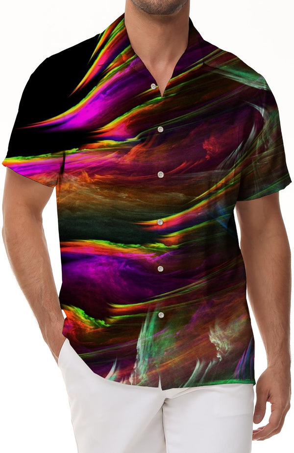 Button Fun Mens Hawaiian Shirt Short Sleeve Button Shirt Casual Summer Beach Shirt Fashion