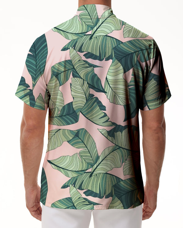 
Palm leaf tropical Hawaiian style shirt men's casual loose fashion daily street short sleeve unique personality
                