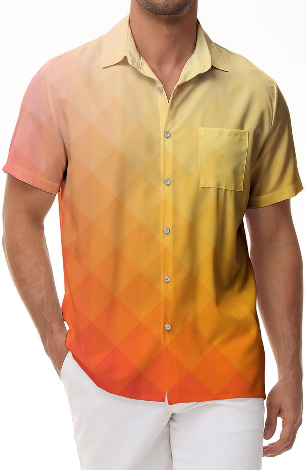 Summer High Quality Men's Hawaiian Shirt 3D Printed Short Fold Sleeve Hawaiian Men's Beach Shirt