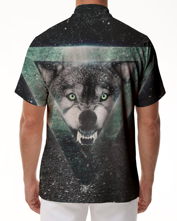 
Wild Wolf Hawaiian Shirt Beach Men's Short Sleeve Button Shirt Loose Lapel Pocket Short Sleeve Shirt Polyester
                