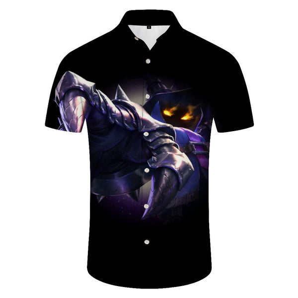 
Game Anime Characters 3D Printing Street Hip Hop Rap Fashion Casual Short Sleeve Shirt Men's Button Pocket Short Sleeve Shirt Lapel
                