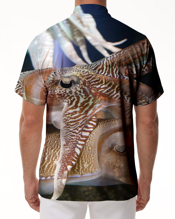 
Fun Undersea Squid Beach Seaside Short Sleeve Shirt Hawaii Tropical Four Seasons Men's Short Sleeve Shirt Casual Loose Regular Style
                