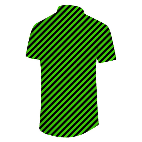 
Green black plaid shirt short sleeve casual men's fashion men's casual draw digital printing button up collar cuffs short sleeve shirt men's
                