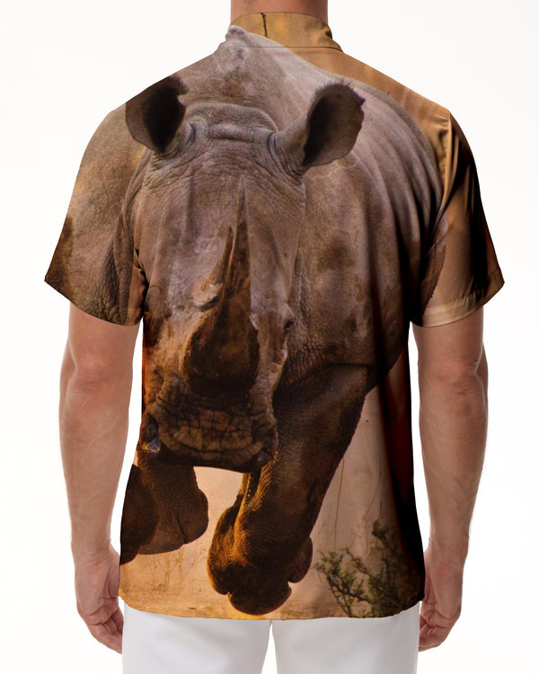 
Perseverance Shell Raging Rhino Polyester Animal Hawaiian Short Sleeve Shirt Tropical Four Seasons Short Sleeve Shirt Men
                