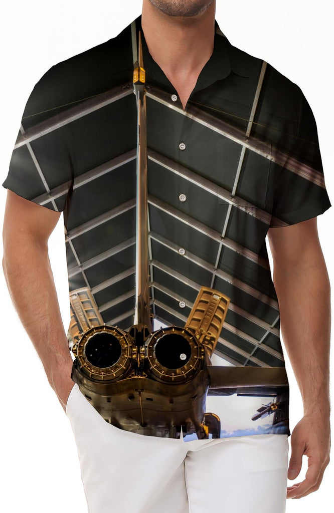 Perfect for the beach summer shirts jet fighter print mens casual fashion regular fit short sleeve button down shirt