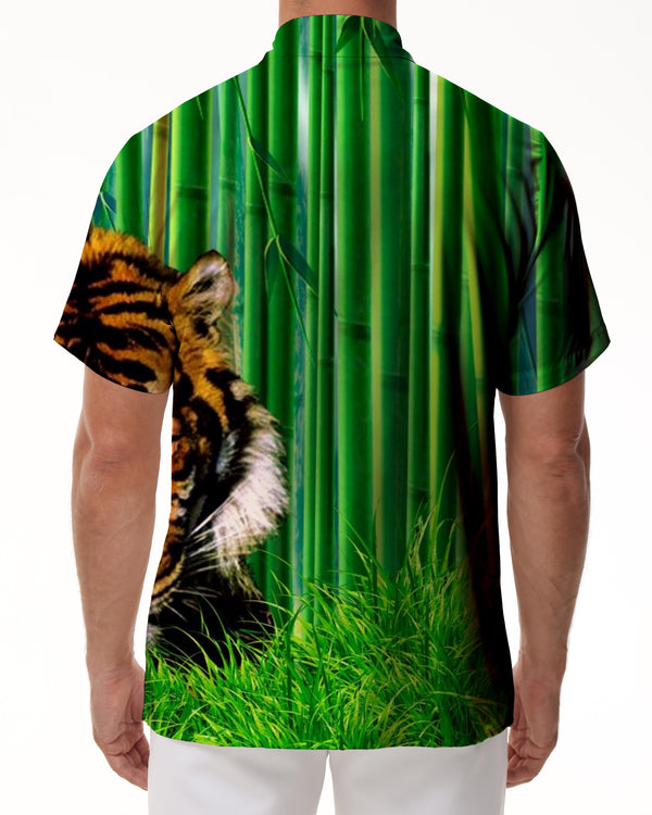 
Tiger Animal Men's Casual Shirt Short Sleeve Regular Fit Hawaiian Pocket Button Streetwear
                