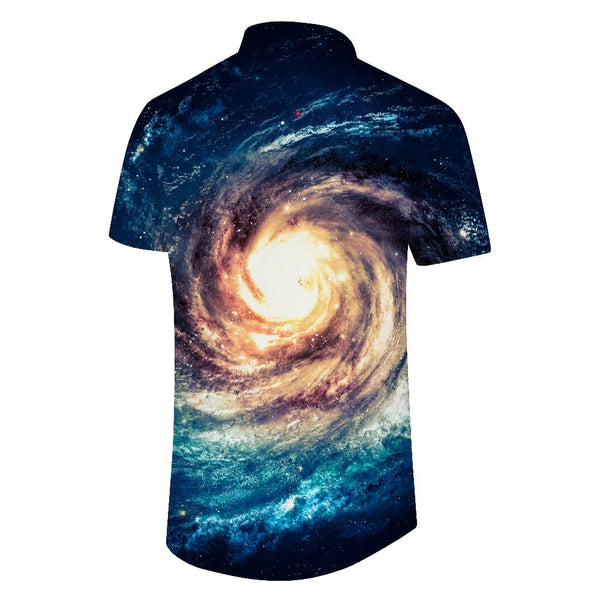 
Starry Sky Swirl Casual Loose Men's Hawaiian Button-Down Lapel Beach Casual Short Sleeve Button-Down Shirt
                