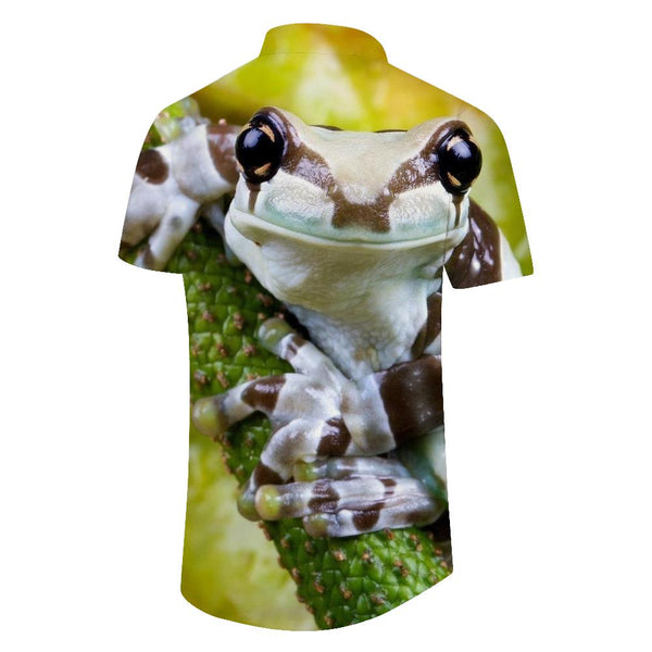 
Men's Printed Hawaiian Button-Down Lapel Pocket Short Sleeve Shirt Frog Hawaiian Shirt Short Sleeve
                