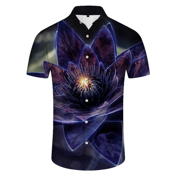 
Abstract Art Neon Flowers Men's Short Sleeve Shirt Casual Button Shirt Summer Tops with Pockets
                