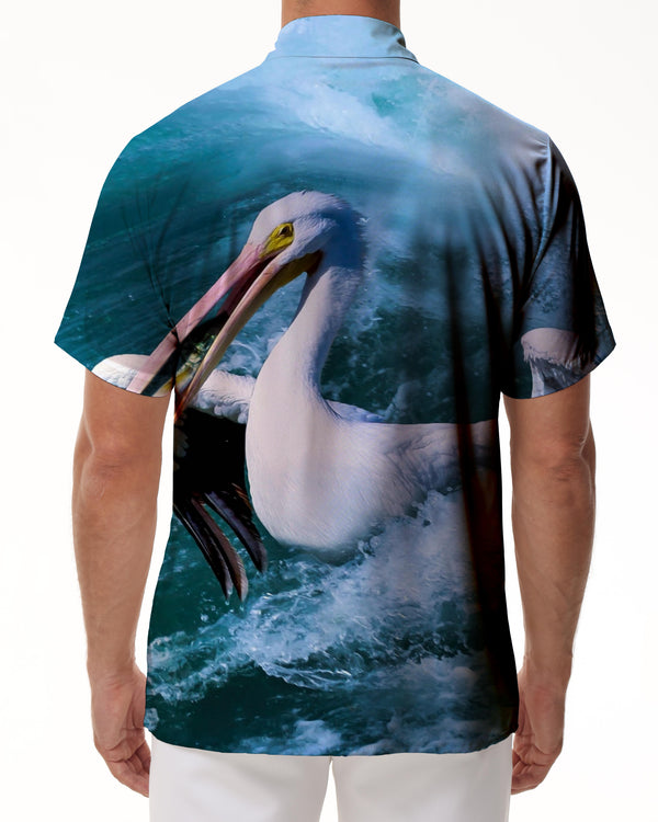 
pelican bird blues EAS available me NS Hawaiian shirt short sleeves button down summer beach casual shirts
                